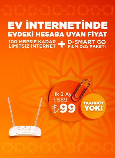 Web'e Özel İlk 2 Ay İndirimli Taahhütsüz Limitsiz İnternet + GO Kampanyası
